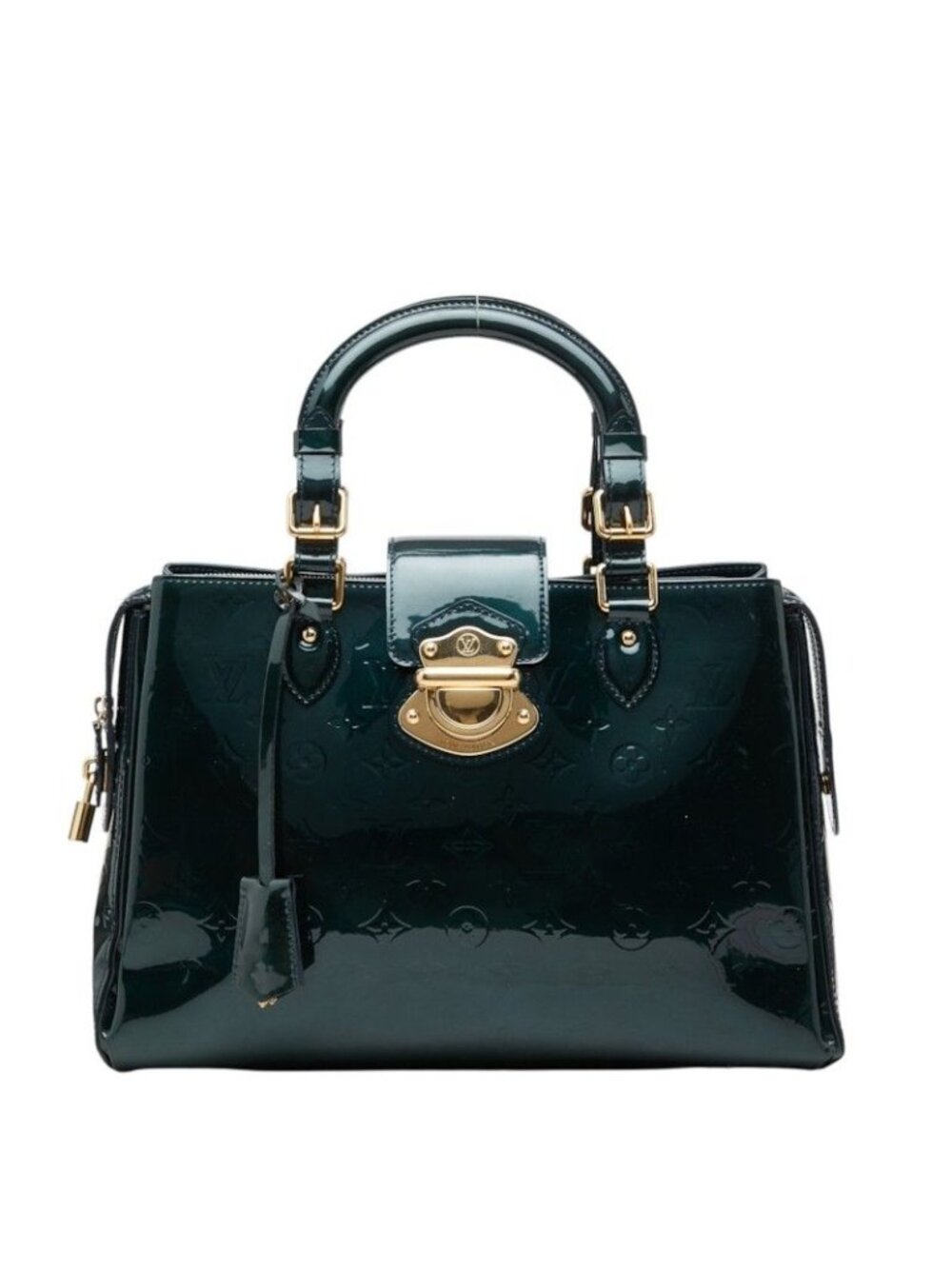 Louis Vuitton Monogram Vernis Melrose Avenue Handbag Bleu Nuit Green Patent